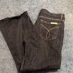 Calvin Klein Black Indigo Jeans with Contrast Stitching 14